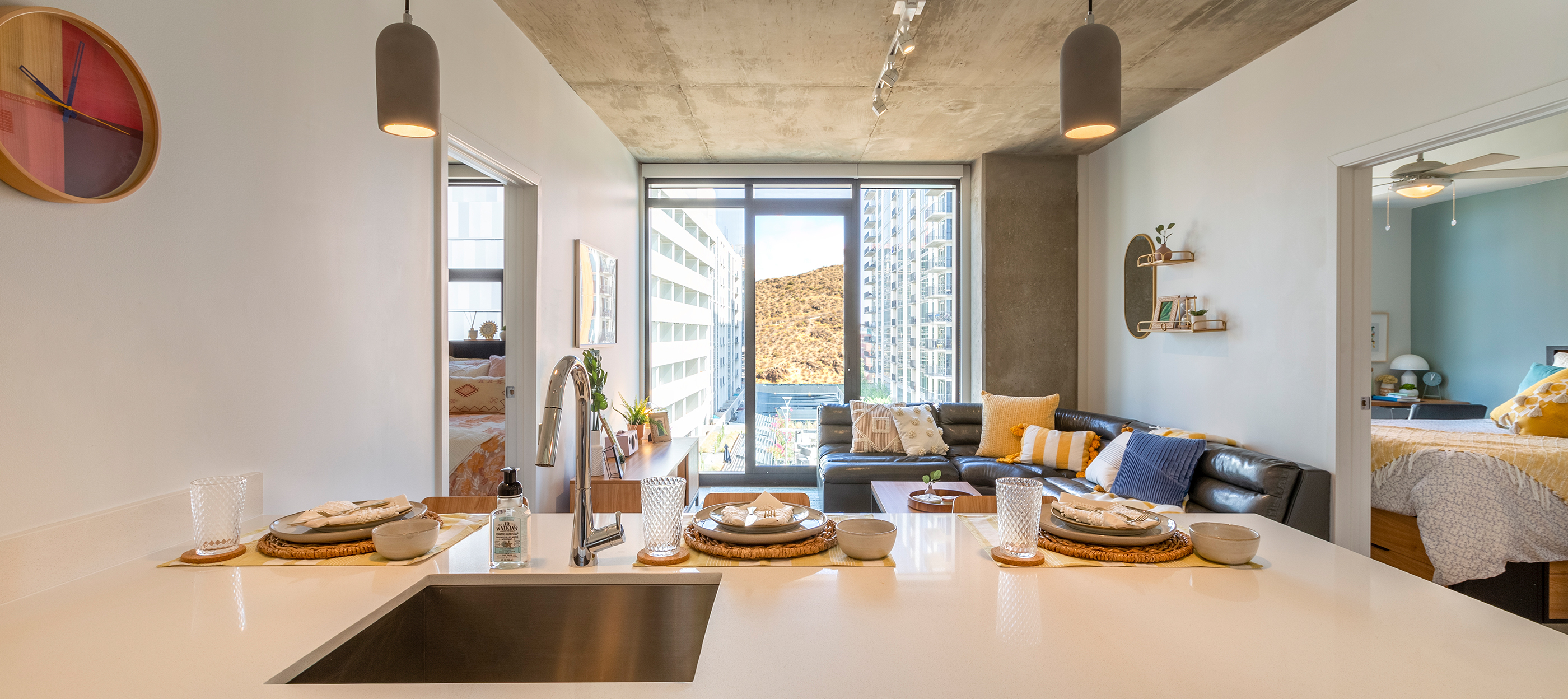 A kitchen with modern appliances