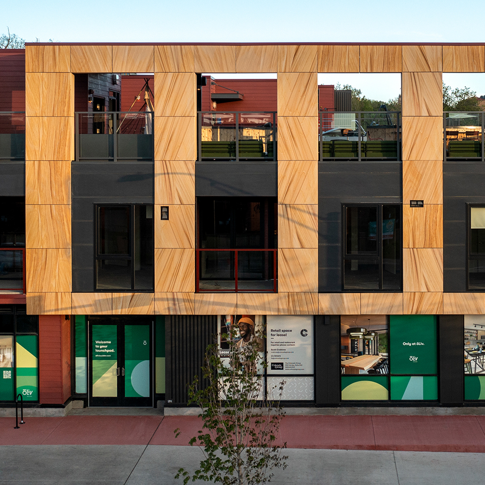 The exterior of oLiv Boulder