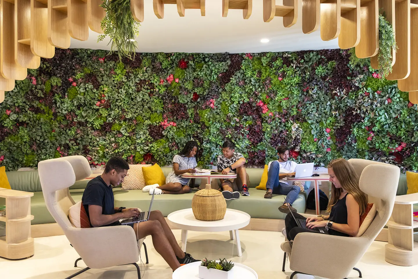 students studying and completing assignments at ōLiv Tempe